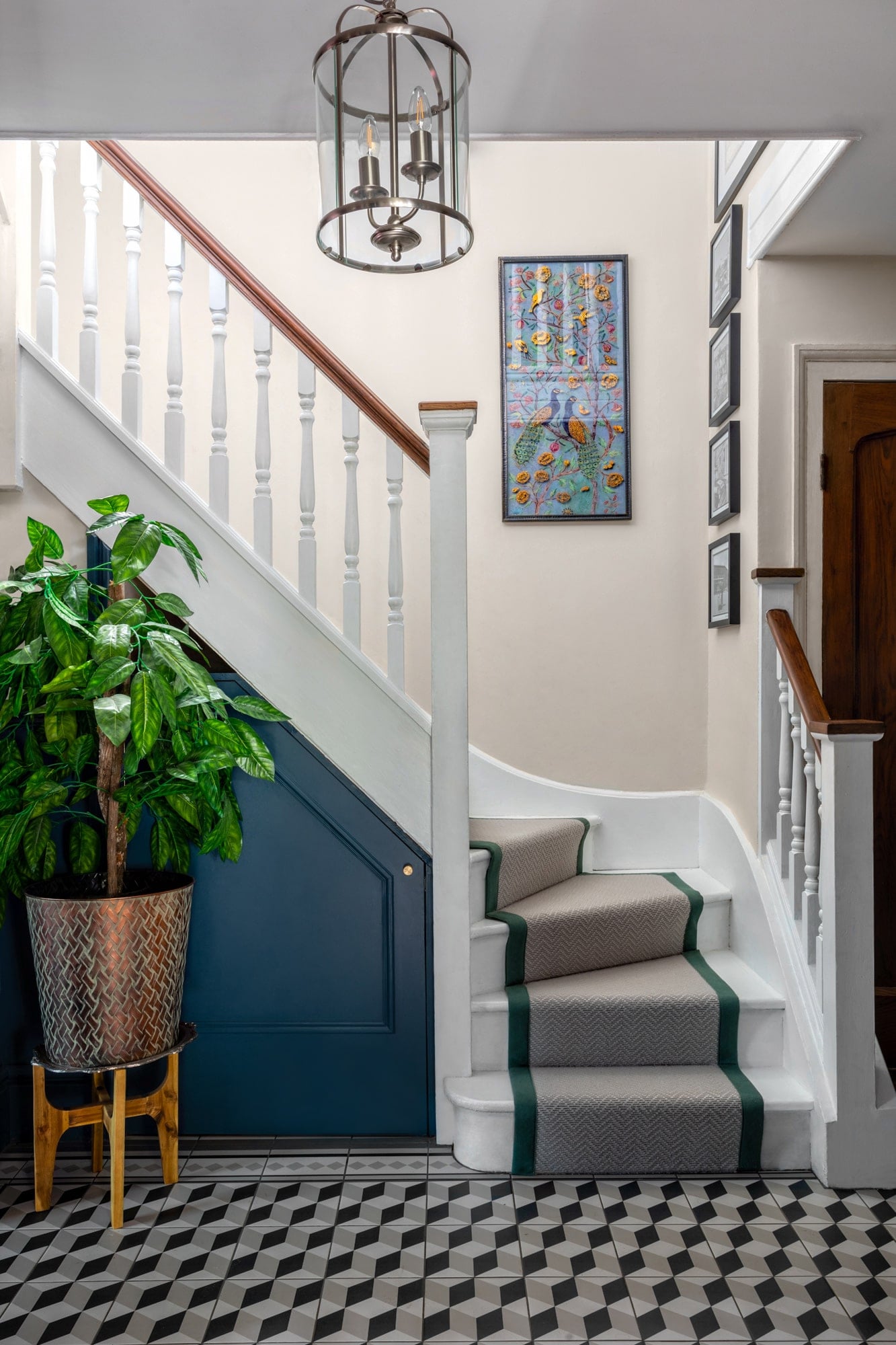 Interior photo of a staircase eclectic style house